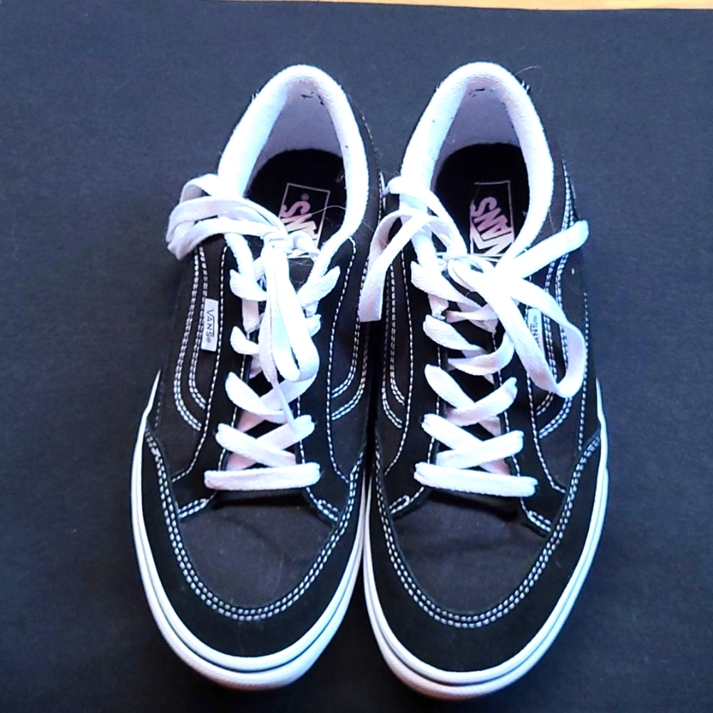 Black and white Vans skateboard sneaker